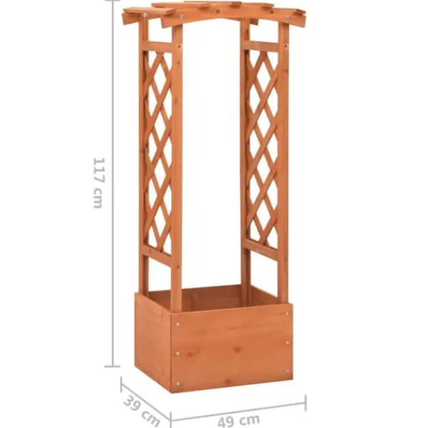 Best Plantekasse med espalier i fyrretræ - Robust og vejrbestandig | Størrelse: 49x39x117 cm Buer, Spalier, Lysthuse Uden Tag