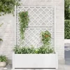 Outlet Plantekasse med espalier - Højbed til blomster og planter | Farve: Hvid | Størrelse: 100x43x142 cm Krukker & Plantebeholdere