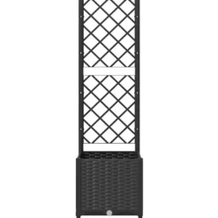 Online Plantekasse med espalier - Velegnet til klatreplanter | Størrelse: 40x40x136 cm | Farve: Sort Krukker & Plantebeholdere