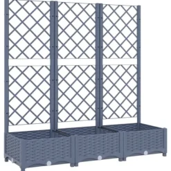 Outlet Plantekasse med espalier 120x40x121,5 cm PP mørkegrå - Plantekasse - Plantekasser - Home & Living Krukker & Plantebeholdere