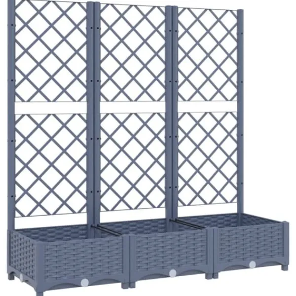 Outlet Plantekasse med espalier 120x40x121,5 cm PP mørkegrå - Plantekasse - Plantekasser - Home & Living Krukker & Plantebeholdere