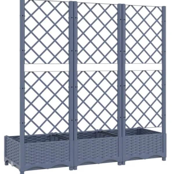Outlet Plantekasse med espalier 120x40x121,5 cm PP mørkegrå - Plantekasse - Plantekasser - Home & Living Krukker & Plantebeholdere