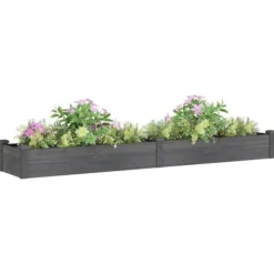Discount Plantekasse med foring i fyrretræ - Højbed | Størrelse: 240x45x25 cm | Farve: Grå Plantningsbænke