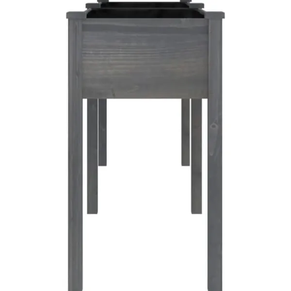 Sale Plantekasse med foring 161x45x76 cm - Massivt fyrretræ | Farve: Grå Plantningsbænke