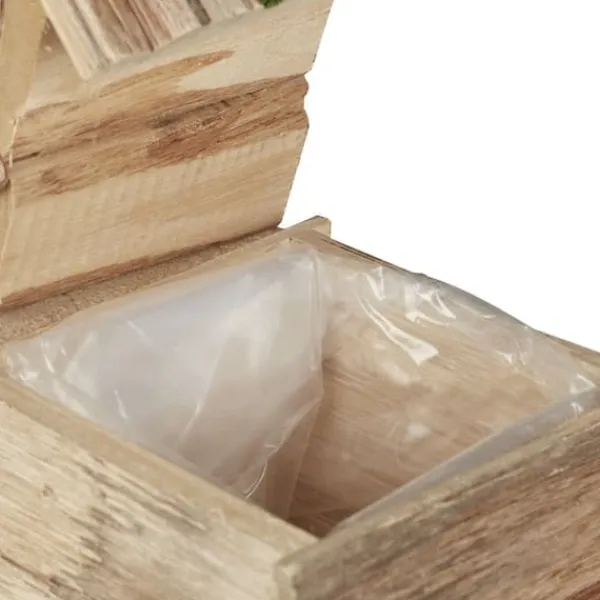 Til Fugle & Småvildt^Plantekasse med fuglehus, 25x23x12 cm, Natur