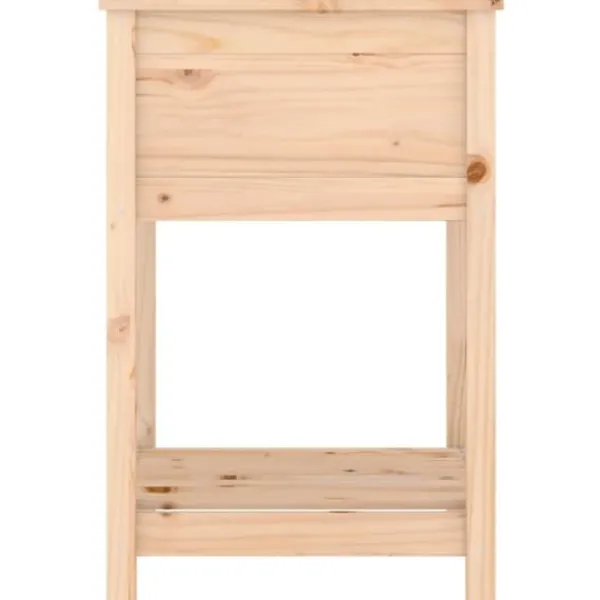 Plantningsbænke^Plantekasse med hylde i massivt fyrretræ | Størrelse: 54x54x81 cm