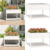 Hot Plantekasse med hylde 111,5x111,5x81 cm massivt fyrretræ hvid - Plantekasse - Plantekasser - Home & Living Plantningsbænke