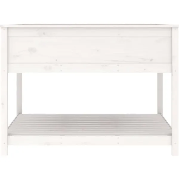 Hot Plantekasse med hylde 111,5x111,5x81 cm massivt fyrretræ hvid - Plantekasse - Plantekasser - Home & Living Plantningsbænke