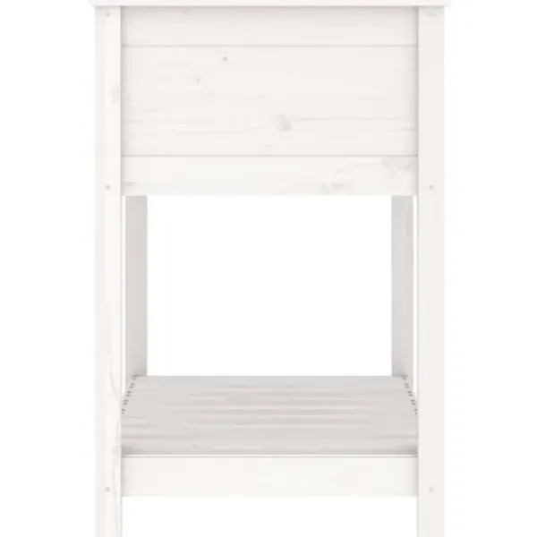 Plantningsbænke^Plantekasse med hylde 82,5x54x81 cm massivt fyrretræ hvid - Plantekasse - Plantekasser - Home & Living