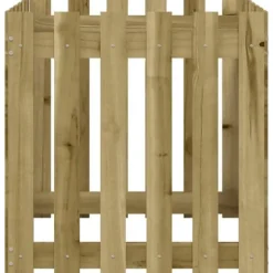 Krukker & Plantebeholdere^Plantekasse med stakitdesign - Imprægneret fyrretræ | Størrelse: 60x60x60 cm