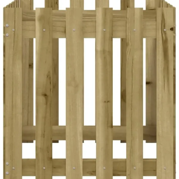 Krukker & Plantebeholdere^Plantekasse med stakitdesign - Imprægneret fyrretræ | Størrelse: 60x60x60 cm