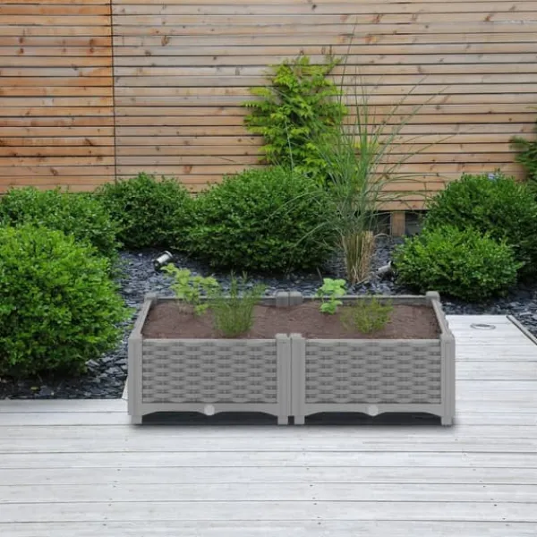 Sale Plantekasse, Rattan-look, 23x40x40 cm Krukker & Plantebeholdere