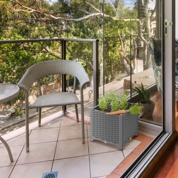 Sale Plantekasse, Rattan-look, 23x40x40 cm Krukker & Plantebeholdere