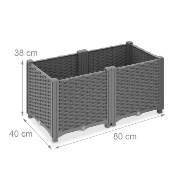Sale Plantekasse, Rattan-look, 23x40x40 cm Krukker & Plantebeholdere