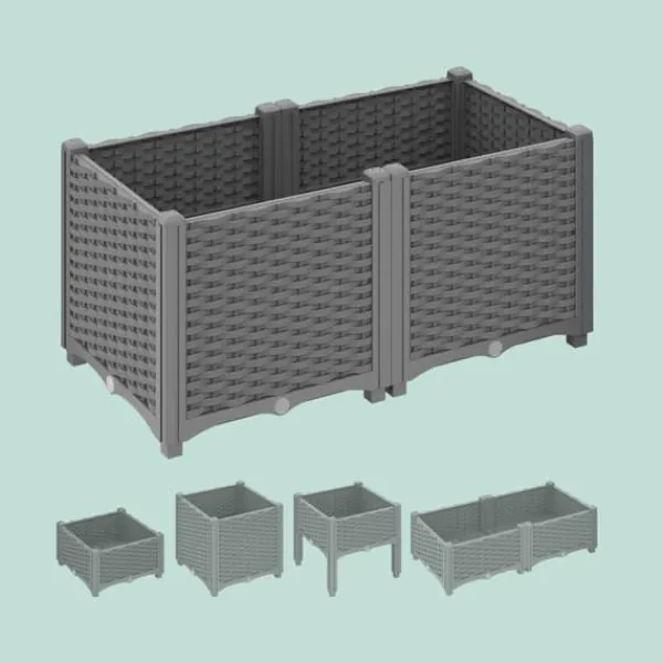 Sale Plantekasse, Rattan-look, 23x40x40 cm Krukker & Plantebeholdere