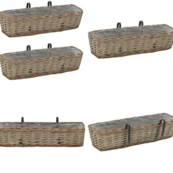 Hot Plantekasse til balkonen 2 stk. Kurveflet med PE-foring 60 cm - Balkonplantekasse - Balkonplantekasser - Home & Living Krukker & Plantebeholdere