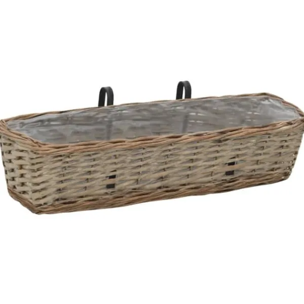 Hot Plantekasse til balkonen 2 stk. Kurveflet med PE-foring 60 cm - Balkonplantekasse - Balkonplantekasser - Home & Living Krukker & Plantebeholdere