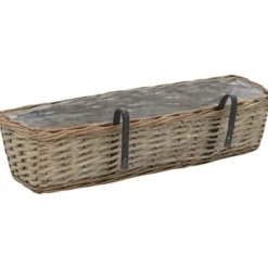 Hot Plantekasse til balkonen 2 stk. Kurveflet med PE-foring 60 cm - Balkonplantekasse - Balkonplantekasser - Home & Living Krukker & Plantebeholdere