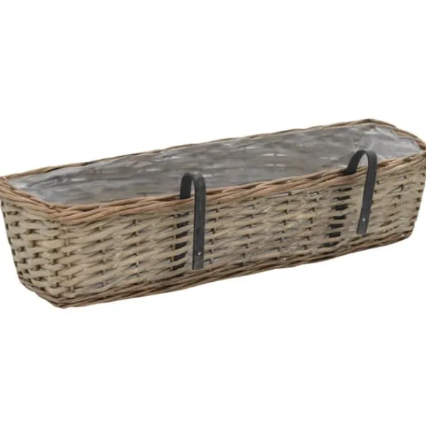 Hot Plantekasse til balkonen 2 stk. Kurveflet med PE-foring 60 cm - Balkonplantekasse - Balkonplantekasser - Home & Living Krukker & Plantebeholdere
