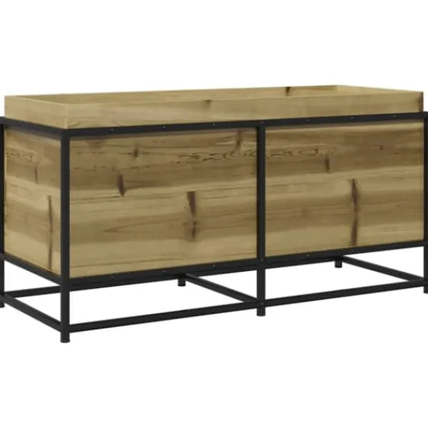 Plantningsbænke^Plantekasse til haven - Imprægneret fyrretræ | Størrelse: 100x40x50 cm