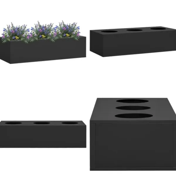 Plantekasse til kontor 90x40x23 cm stål antracitgrå - Plantekasse - Plantekasser - Home & Living Krukker & Plantebeholdere