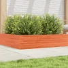 New Plantekasse 100x100 cm - Massivt fyrretræ | Farve: Gyldenbrun | Størrelse: 100x100x23 cm Plantningsbænke