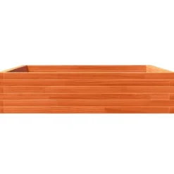 New Plantekasse 100x100 cm - Massivt fyrretræ | Farve: Gyldenbrun | Størrelse: 100x100x23 cm Plantningsbænke