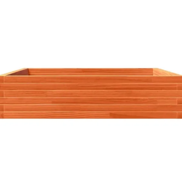 New Plantekasse 100x100 cm - Massivt fyrretræ | Farve: Gyldenbrun | Størrelse: 100x100x23 cm Plantningsbænke