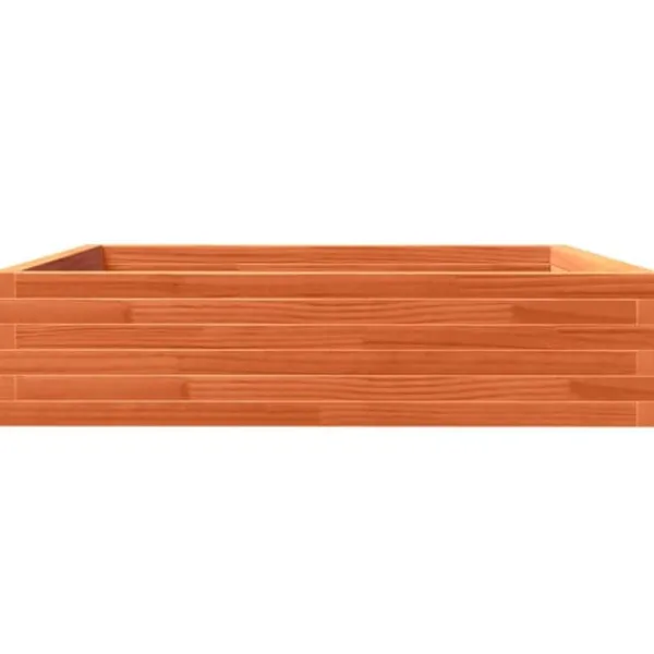New Plantekasse 100x100 cm - Massivt fyrretræ | Farve: Gyldenbrun | Størrelse: 100x100x23 cm Plantningsbænke