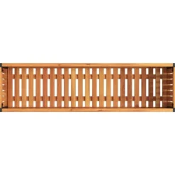 Best Plantekasse 110x30x27,5 cm i massivt akacietræ og stål | Farve: Natural | Størrelse: 110x30x27,5 cm Krukker & Plantebeholdere