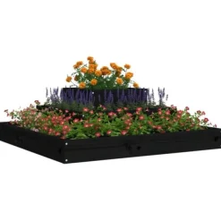 Online Plantekasse 80x80x27 cm massivt fyrretræ sort - Plantekasse - Plantekasser - Home & Living Plantningsbænke