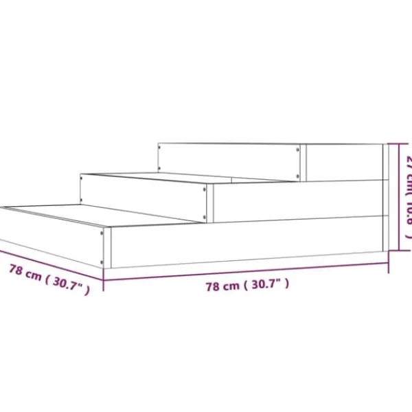 Online Plantekasse 78x78x27 cm massivt fyrretræ - Plantekasse - Plantekasser - Home & Living Krukker & Plantebeholdere
