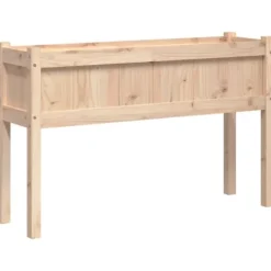 Sale Plantekasser 2 stk. i massivt fyrretræ med ben - Dekorative til haven | Farve: Naturlig træ | Størrelse: 100x40x80 cm Plantningsbænke