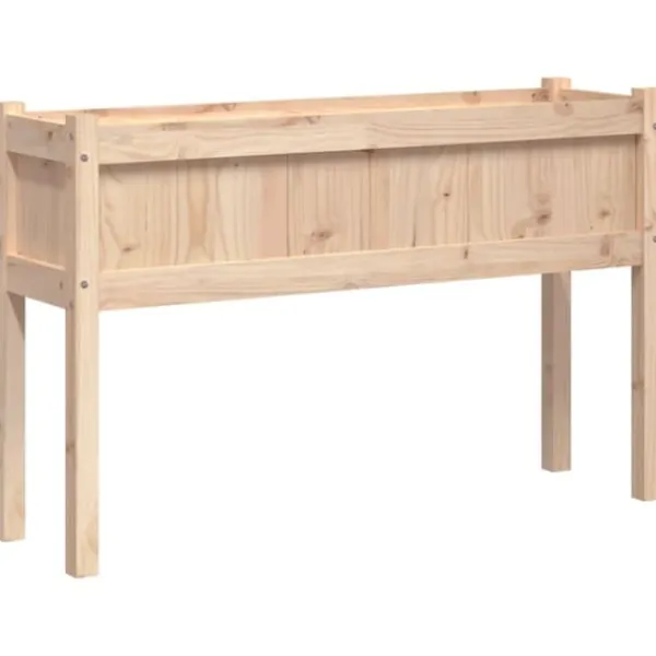 Sale Plantekasser 2 stk. i massivt fyrretræ med ben - Dekorative til haven | Farve: Naturlig træ | Størrelse: 100x40x80 cm Plantningsbænke