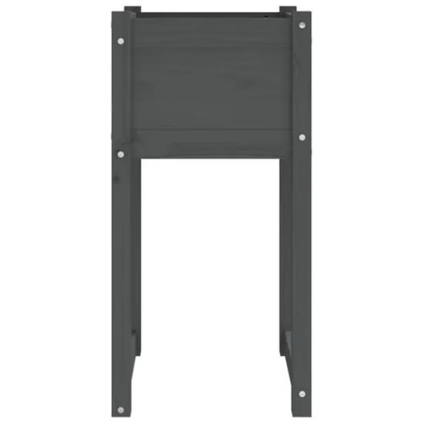 Sale Plantekasser 2 stk. til haven | Massivt fyrretræ | Størrelse: 40x40x81 cm | Farve: Grå Plantningsbænke