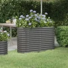 Hot Plantekrukke i galvaniseret stål - Højbed til haven | Størrelse: 114x40x68 cm | Farve: Grå Plantningsbænke
