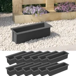 Clearance Plantekrukker - Living blomsterkasser til Euro-paller 12 stk. 36x13,5x9,5 cm PP grå Krukker & Plantebeholdere