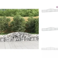 Sale Plantekrukker - Living buede gabionkurve 3 stk. 400x50x40/60 cm galvaniseret jern Krukker & Plantebeholdere