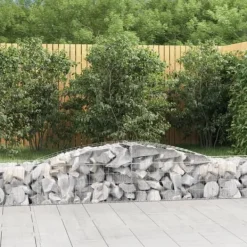 Sale Plantekrukker - Living buede gabionkurve 3 stk. 400x50x40/60 cm galvaniseret jern Krukker & Plantebeholdere