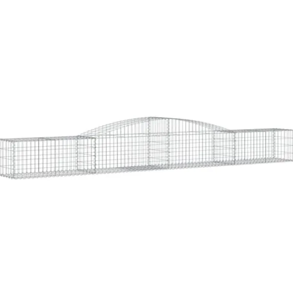 Sale Plantekrukker - Living buede gabionkurve 3 stk. 400x50x40/60 cm galvaniseret jern Krukker & Plantebeholdere