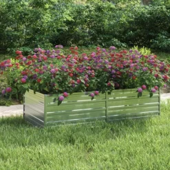 Clearance Plantekrukker - Living højbed 160x80x45 cm galvaniseret stål sølvfarvet Krukker & Plantebeholdere