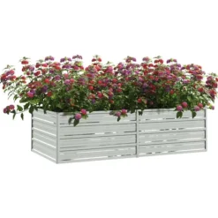 Clearance Plantekrukker - Living højbed 160x80x45 cm galvaniseret stål sølvfarvet Krukker & Plantebeholdere