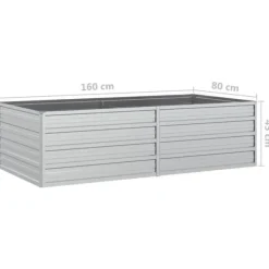 Clearance Plantekrukker - Living højbed 160x80x45 cm galvaniseret stål sølvfarvet Krukker & Plantebeholdere