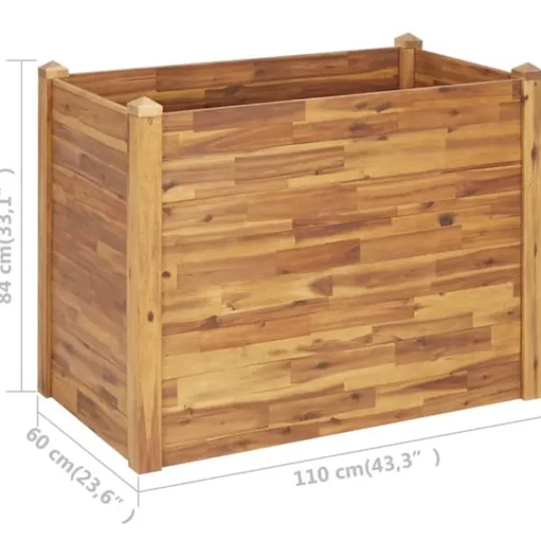 Clearance Plantekrukker - Living hævet plantekasse 110x60x84 cm massivt akacietræ Krukker & Plantebeholdere