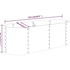 Krukker & Plantebeholdere^Plantekrukker - Living plantekasse 114x40x36 cm pulverlakeret stål sølvfarvet