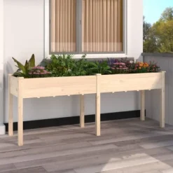Outlet Plantekrukker - Living plantekasse med foring 203x53x76 cm massivt fyrretræ Krukker & Plantebeholdere