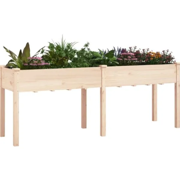 Outlet Plantekrukker - Living plantekasse med foring 203x53x76 cm massivt fyrretræ Krukker & Plantebeholdere