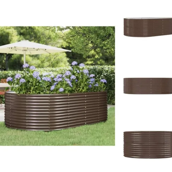 Hot Plantekrukker - Living plantekasse 212x140x68 cm pulverlakeret stål brun Krukker & Plantebeholdere