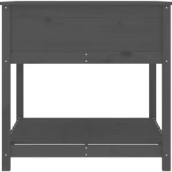 Outlet Plantekrukker - Living plantekasse med hylde 82,5x82,5x81 cm massivt fyrretræ grå Krukker & Plantebeholdere