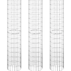 Krukker & Plantebeholdere^Plantekrukker - Living rundt gabion-havebede 3 stk. Ø30x150 cm galvaniseret stål